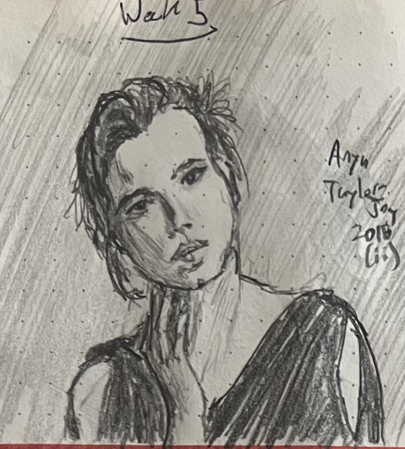 A pencil sketch of a generic pretty woman (it was supposed to be Anya Taylor-Joy. *sighs*)