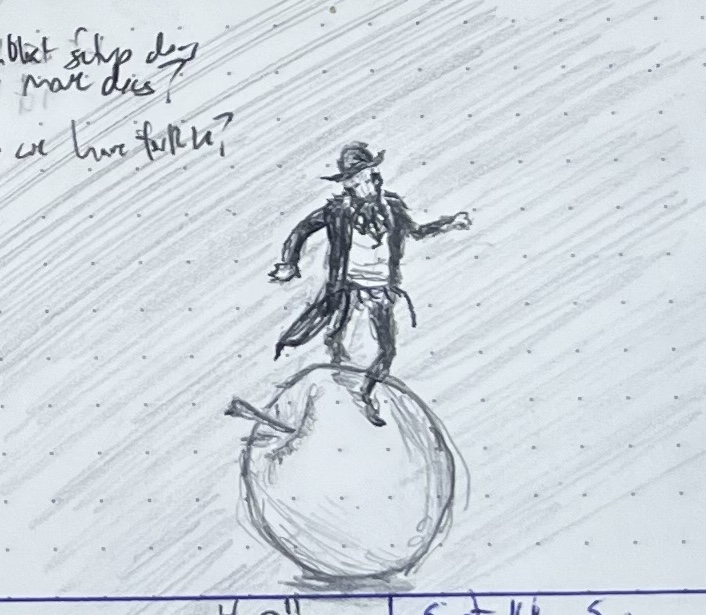 A tiny chasidic Jew rocking out in a big ole apple